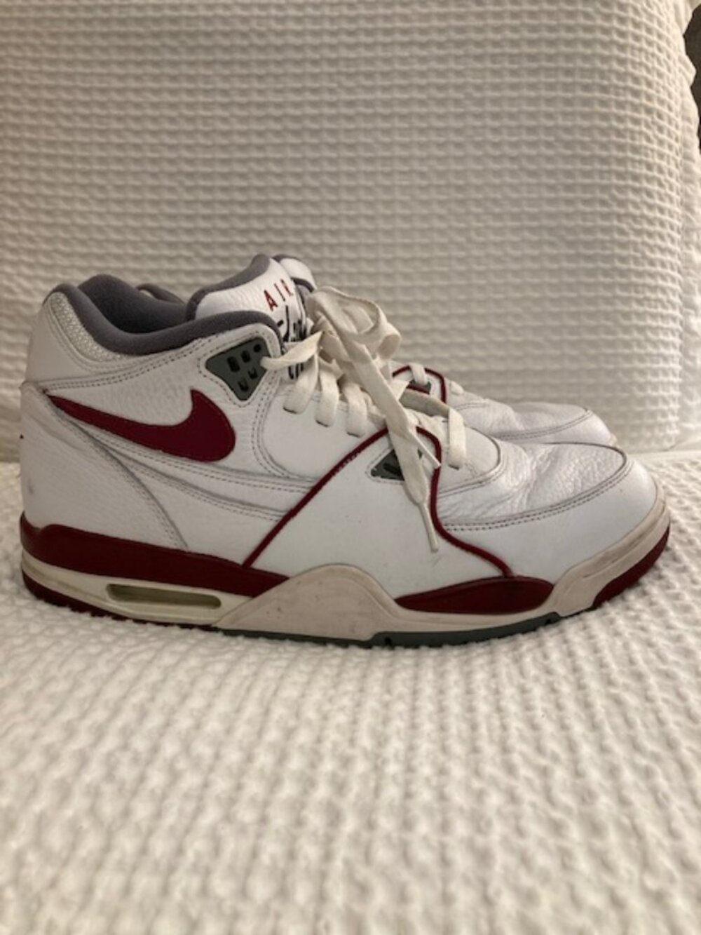 Men's Nike Air Flight - White/Team Red/Ash Grey - Size 12